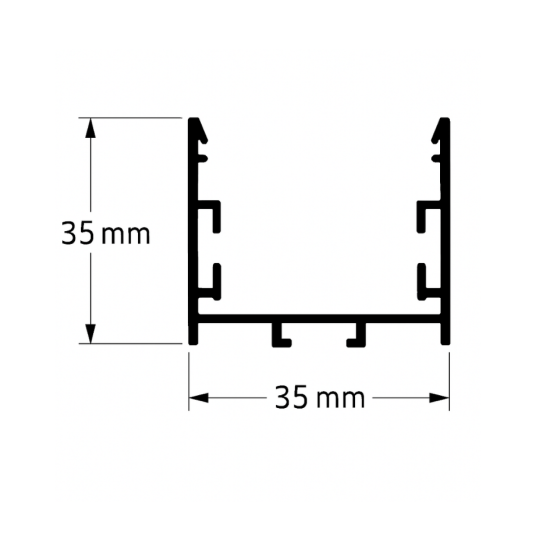 PERFIL SOBREPOR LINEAR IRON 37W DIFUSOR + MODULO 2700 DRIVER ON/OFF 37X1125x35mm
