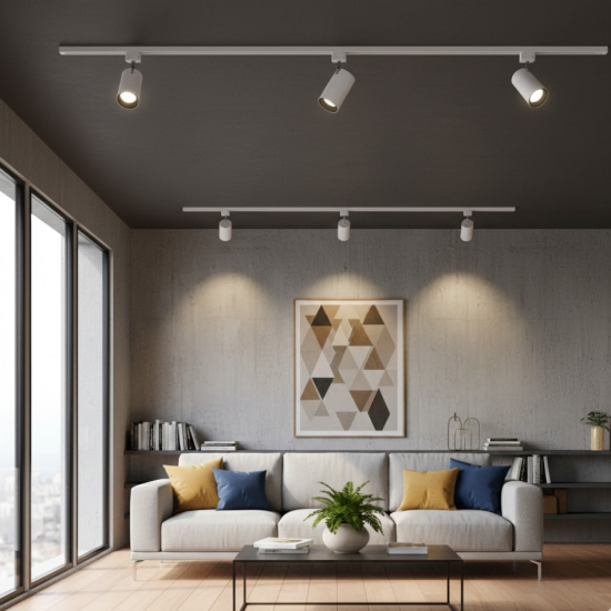 SPOT TRILHO ALBA PAR20 5.5W  REFLETOR FRISADO ANTI-OFUSCANTE BV Ø77x140x148mm