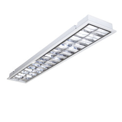 LUMINÁRIA COMERCIAL DE EMBUTIR BR RT GEMINI 2700 4P ALETAS ALUMÍNIO ALTO BRILHO 56x1243x203mm