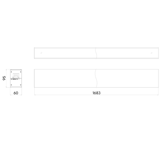 PENDENTE LINEAR ANTARES 3P 35.4W 350mA 60x1683x95mm