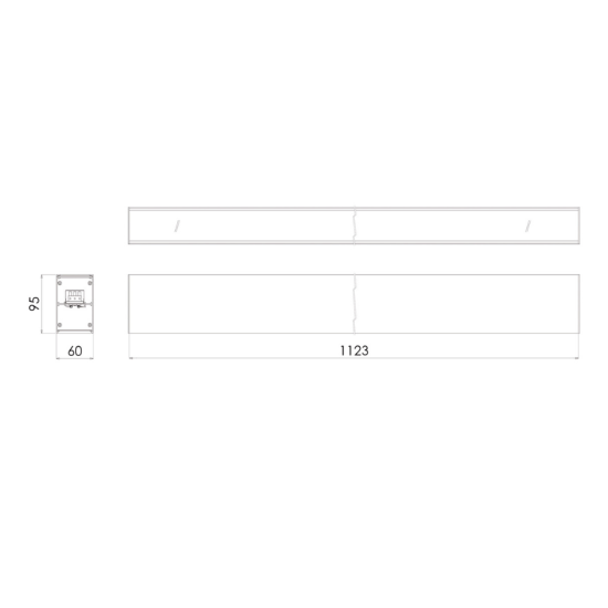 PENDENTE LINEAR ANTARES-A 1P 8.5W 250mA COM ALETAS AÇO 60x564x95mm