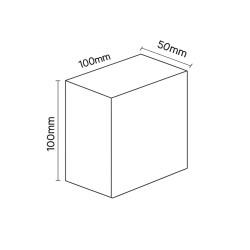ARANDELA DECOR SQ KUBO 6W 180º IP65 100x100X50mm