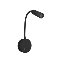 ARANDELA DECOR MAMBA PT 3W COM BOTÃO LIGA/DESLIGA Ø90mm x 236 x 36mm