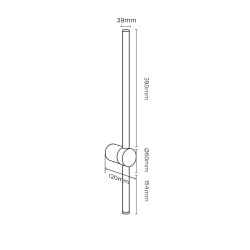 ARANDELA DECOR LINEAR REMO PT 16W Ø12x604mm