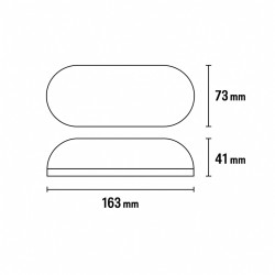 ARANDELA HERMETICA SOBREPOR BR TARTARUGA 12W  BV 163x73x41mm