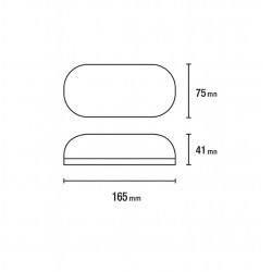 ARANDELA HERMETICA SOBREPOR PT TARTARUGA 8W  BV 165x75x41mm