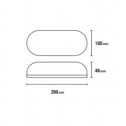 ARANDELA HERMETICA SOBREPOR PT TARTARUGA 15W  BV 200x100x48mm
