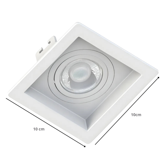 SPOT DECOR DE EMBUTIR ATRIA 6W SQ LED PAR16 36º 100x100x75mm