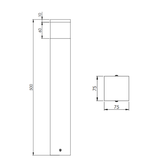 BALIZADOR DECOR DE SOBREPOR 9W 75x75x500mm