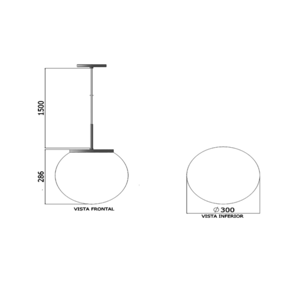 PENDENTE DECOR RD BOLL 9W Ø300mm