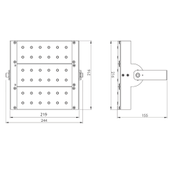 PROJETOR EXTERNO LED BUBBLE PT 111W MODULO LED 5050 12L + LENTE 60º IP65 + DRIVER BLINDADO 3150mA 219x216x155mm