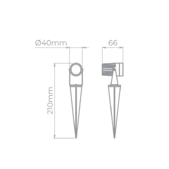 PROJETOR LED TIPO ESPETO MINI FOCO 3W 25° BV IP67 Ø40x210mm