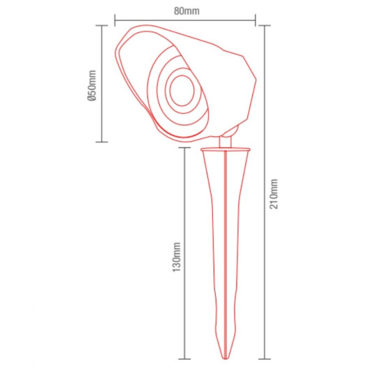 PROJETOR LED TIPO ESPETO IZAR 5W 38° BV IP65 Ø50x210mm