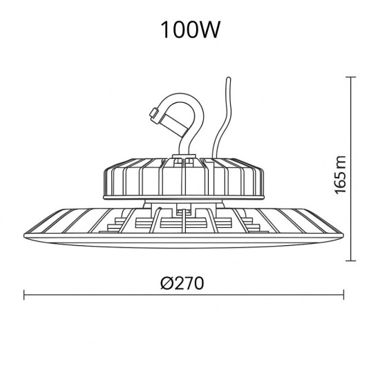 LUMINÁRIA INDUSTRIAL LED HIGH BAY UFO 120º BIVOLT