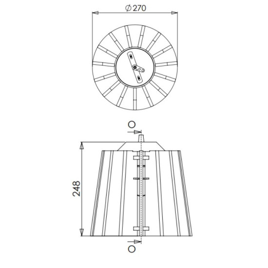 PENDENTE DECOR ESPECIAL RD LASLY-P 4,8W ALETAS ACUSTICAS Ø270x248mm