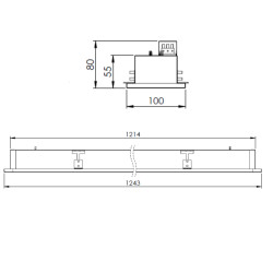 LUMINÁRIA COMERCIAL EMBUTIR BR MERAK 2P 100x1243x55mm