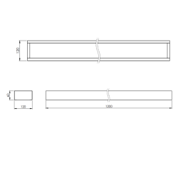 LUMINÁRIA COMERCIAL SOBREPOR MERAK RT 900LT 31W 120x1200x60mm