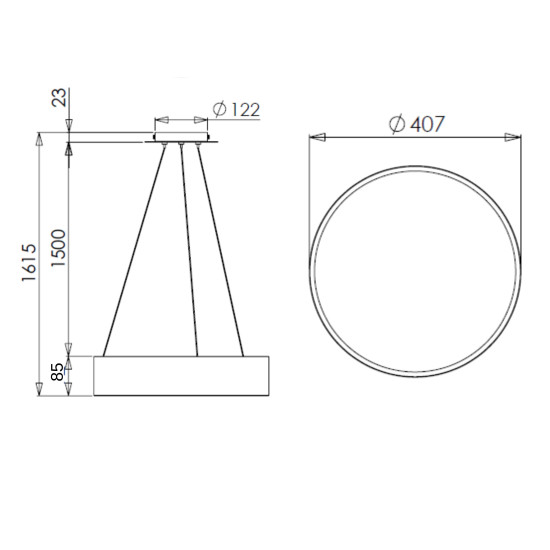 PENDENTE DECOR MEZZALUNA 36.1W Ø400x85mm