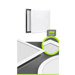PAINEL LED DE EMBUTIR SQ BR ALPHA 18W  220x220x24mm