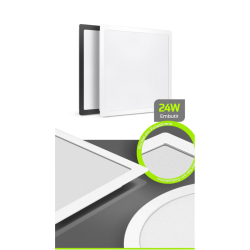 PAINEL LED DE EMBUTIR SQ BR ALPHA 24W 290x290x24mm
