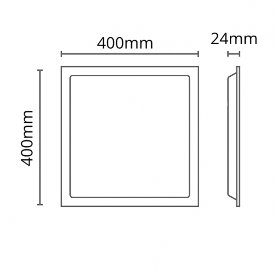PAINEL LED DE EMBUTIR SQ BR ALPHA 36W 400x400x33mm