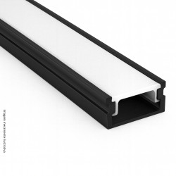 PERFIL SOBREPOR LINEAR IRON 7.2W  DIFUSOR + FITA LED 12V 2835 120L  FONTE 12V 18x10mm