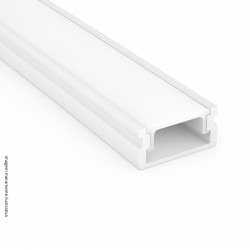 PERFIL SOBREPOR LINEAR IRON 7.2W  DIFUSOR + FITA LED 12V 2835 120L  FONTE 12V 18x10mm