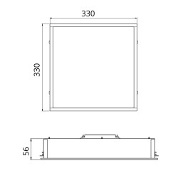 LUMINÁRIA COMERCIAL EMBUTIR BR SQ PIAZZA STRIMG 330x330x56mm