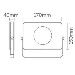 PROJETOR EXTERNO LED 10W FOCO REDONDO 60º BV IP65 170X150X40mm