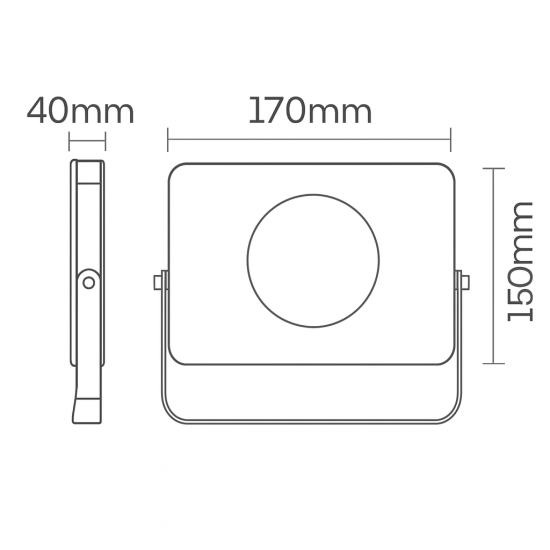 PROJETOR EXTERNO LED 10W FOCO REDONDO 60º BV IP65 170X150X40mm