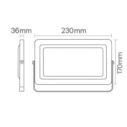 PROJETOR EXTERNO LED 50W BV IP65 120º 230X170X36mm