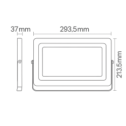 PROJETOR  EXTERNO LED SLIM 200W BV IP65 120º 293,5X213,5X37mm