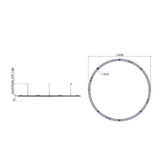 PENDENTE DECOR RD RING 165.4W Ø3200x70mm