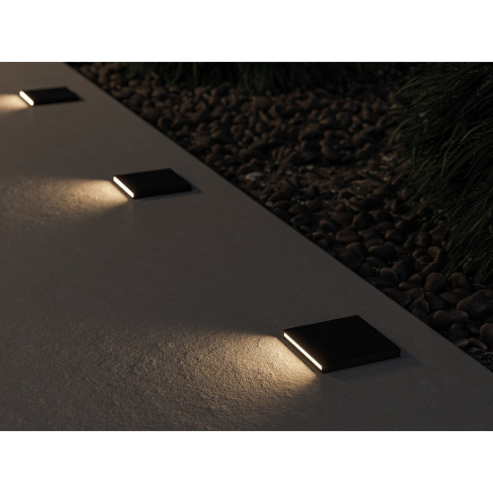 BALIZADOR DE SOLO WAY SIDE SQ PT 1,5W 3000K BV IP67 Ø41X73mm