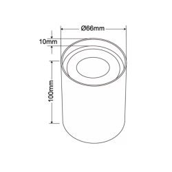 PLAFON DECOR PARA TRILHO ELETRIFICADO LUMOS 6W Ø7Ox100mm