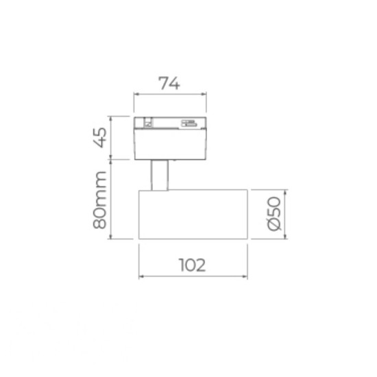 SPOT TRILHO TRACE LED 5W 34º Ø50X125mm