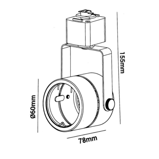 SPOT PARA TRILHO 6W LAMP LED PAR16 Ø60x78mm