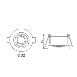 SPOT DECOR EMBUTIR RD FIXO MAIA 6W 36º BV Ø82x80mm