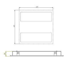 LUMINÁRIA COMERCIAL DE EMBUTIR SQ WINDOW 2 - 620x620x57mm